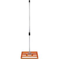 MonsterShop Gazon nivelleerhark - oranje - 50 cm - uitschuifbaar 115-190cm