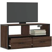 vidaXL Tv-meubel 80x31x39,5 cm bewerkt hout metaal bruin eikenkleurig
