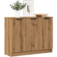 vidaXL Dressoir 90,5x30x70 cm bewerkt hout artisanaal eikenkleur