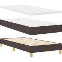 vidaXL Boxspringbed met hoofdeinde, donkerbruin, 190 x 90 cm, gestoffeerd