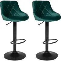 Happy Garden Set van 2 groene fluwelen barkrukken ROBIN