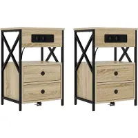 vidaXL Nachtkastje 2 st Sonoma Eik 40 x 31 x 60 cm Bewerkt hout