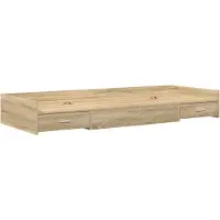 vidaXL Bedframe met lade Sonoma Eik 80 x 200 cm Bewerkt hout