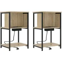 vidaXL Nachtkastje 2 st Sonoma Eik 38 x 31 x 61 cm Bewerkt hout