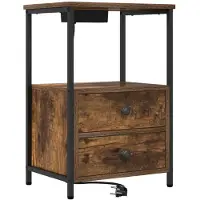 vidaXL Nachtkastje Rook Eiken 40 x 31 x 60 cm Bewerkt hout