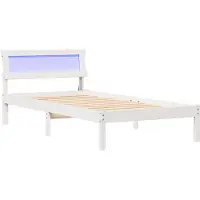 vidaXL Bedframe met hoofdeinde Wit 90 x 190 cm Massief grenenhout