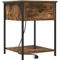 vidaXL Nachtkastje Rook Eiken 42 x 41 x 56 cm Bewerkt hout