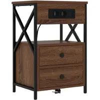 vidaXL Nachtkastje Bruin Eiken 40 x 31 x 60 cm Bewerkt hout