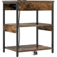 vidaXL Nachtkastje Rook Eiken 41 x 31 x 51 cm Bewerkt hout