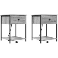 vidaXL Nachtkastje 2 st Grijs Sonoma 42 x 41 x 56 cm Bewerkt hout
