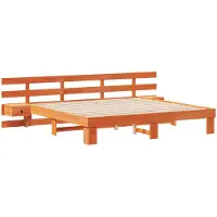 vidaXL Bedframe met hoofdeinde Bruin 180 x 200 cm Massief grenenhout