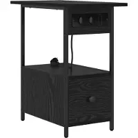 vidaXL Nachtkastje Zwart Eiken 60 x 30 x 61 cm Bewerkt hout