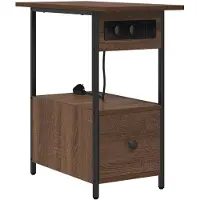 vidaXL Nachtkastje Bruin Eiken 60 x 30 x 61 cm Bewerkt hout