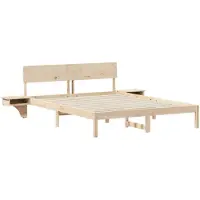 vidaXL Bedframe met hoofdeinde Bruin 160 x 200 cm Massief grenenhout