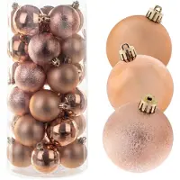 Kadax Kerstballen van kunststof, set van 30 ballen, kerstballen, kerstboomballen, kerstboomversiering, kerstdecoratie (koper)
