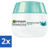 Garnier 2 x - SkinActive - Botanische Dagcrème - Aloë Vera - Voor ieder Huidtype - 50 ml - Dagcrème - Aloë Vera - Natuurlijke Dagcrème - Hydraterende Dagcrème - Gevoelige Huid