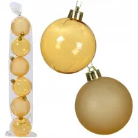 Kaemingk Gouden Kerstballen 7 cm - Set van 6 Onbreekbare Decoraties