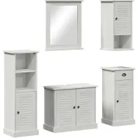vidaXL Badkamermeubel Set VIGO 5 st Antiek wit Massief grenenhout