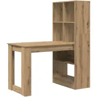 vidaXL Bureau Artisan Eiken Bewerkt hout 122 x 67 x 145 cm
