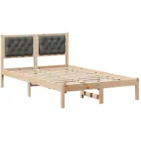 vidaXL Bedframe Donkergrijs 120 x 200 cm Massief grenenhout
