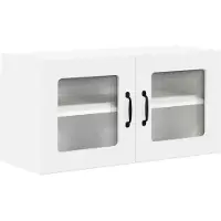vidaXL Wandglas Kasten LUCCA Hoogglans Wit 80 x 31 x 40 cm