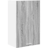 vidaXL Hangkast Grijs Sonoma en Wit 50 x 31 x 80 cm Bewerkt hout