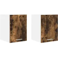 vidaXL Hangkast 2 st Oud Hout en Wit Bewerkt hout