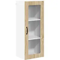 vidaXL Wandglas Kasten LUCCA Sonoma Eiken 40 x 31 x 100 cm