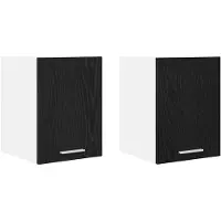 vidaXL Hangkast 2 st Zwart Eiken en Wit Bewerkt hout
