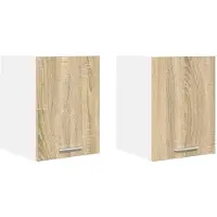 vidaXL Hangkast 2 pcs Sonoma Eik en Wit Bewerkt hout