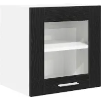 vidaXL - Hangkast - met - opslag - Zwart - Eiken - 40 - x - 31 - x - 40 - cm - Bewerkt - hout