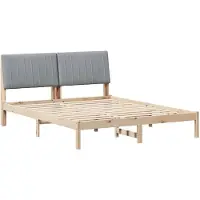vidaXL Bedframe met hoofdeinde Bruin 160 x 200 cm Massief grenenhout