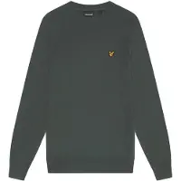 Lyle & Scott katoenen merino trui met ronde hals - diepgroen