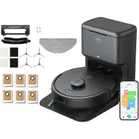 Eufy Clean L60 Hybrid SES Robotstofzuiger met dweilfunctie en Vervangingssets - Robot Vacuum - 5.000 Pa Zuigkracht, Met automatisch leegstation, Bestuurbaar via smartphone