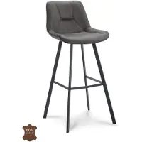 WGXL Collection Barkruk Blaker - Zithoogte 65 cm - Microleder - Bull - Graphite -