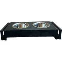WGXL Collection Hondenbak - Mangohout - Klein - Zwart -