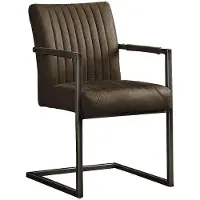 Tower Living Eetkamerstoel Ferro arm - Microvezel - Donker bruin -
