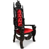 WGXL Collection Koningsstoel Ruud - Velvet - Zwart / Rood -