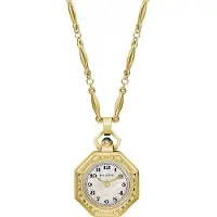 Bulova Rubaiyat Pendant Necklace Dames Horloge Goudkleurig 97L182