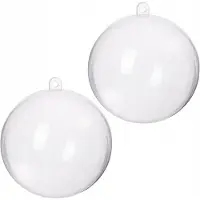 Springos 2x Acryl Kerstballen Transparant 6cm - Idee voor Decoupage & Knutselen