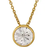 Traveller Hanger met Ketting - Collier Dames - 22kt Verguld - Kristal - 10 mm - Ketting: 40+4+4 cm - 157858