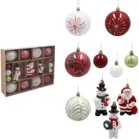 Chomik 23 Kerstballen Set - Mix Kleuren & Vormen - Glanzend Plastic