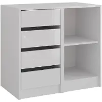 Vicco Sherry Dressoir – 80.2 x 76 cm 2 delen Wit/wit hoogglans