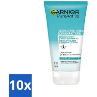 Garnier 10 x - Pure Active - Dagelijkse Scrub - Niacinamide & BHA - Exfolieert & Reinigt Poriën - 150 ml - Voordeelverpakking - 10 stuks