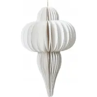 Kaemingk Papieren Kerstbal Slinger Wit 15 cm - Decoratie voor de Kerstboom