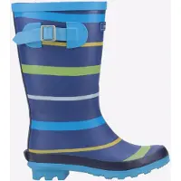 Cotswold Stripe Wellington Rubberen Jongens Blauw/Groen/Gele Regenlaarzen