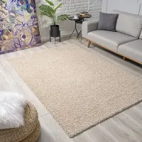 Muratap Loca shaggy vloerkleed – modern uni effen – hoogpolig & zacht- 200x200 cm