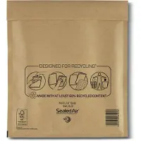 Mail lite luchtkussenenveloppen, goud, E/2, 220 x 260 mm, doos van 200 stuks
