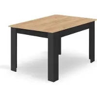 Leobert Eettafel NP 120x80 - ARTISAN/ZWART - Modern Design, Kleur: Eiken Artisan Blad en Zwarte Poten, Geschikt voor Keuken, Eetkamer en Woonkamer, 120 x 80 cm