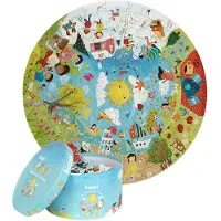 Click Europe Vier seizoenen - ronde puzzel - 150 stukjes - 58cm diameter - gemaakt van 3-laags gerecycled karton